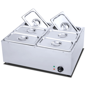 โต๊ะอุ่นอาหารไฟฟ้าแบบ Bain Marie 6 ช่อง พร้อมระบบทำความร้อนที่เสถียร สำหรับบุฟเฟ่ต์และงานจัดเลี้ยง ลดราคาพิเศษ - Product Image 1