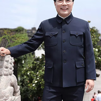 Herren Stehkragen Retro Formelle Zweiteiler-Jacke Lange Hose Traditioneller Chinesischer Stil Jacken-Set Großhandel Individuelles Logo