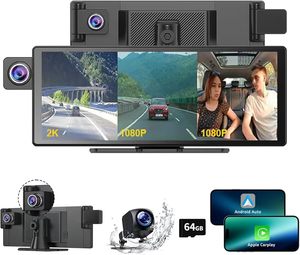 Macchina fotografica a tre vie da 10.25 pollici Carplay Wireless Android <span class=keywords><strong>Auto</strong></span> <span class=keywords><strong>Auto</strong></span> schermo 4K fotocamera anteriore 1080P posteriore <span class=keywords><strong>per</strong></span> <span class=keywords><strong>Bluetooth</strong></span> Car Black Box - Product Image 6