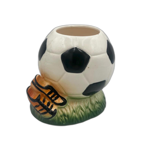 Vaso in Ceramica Vintage Stile Kitsch a Forma di Pallone da Calcio e Scarpe da Calcio per Decorazione Cameretta Bambini - Product Image 4