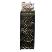 Display Lantai Kardus OEM dengan Tanda Atas Kustom, Stand Display Kertas Lipat Ramah Lingkungan untuk Merchandising Ritel Biskuit dan Snack