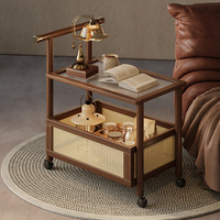 Chariot et support à collation à roulettes de style antique moderne et durable Petite armoire de salon pour meubles de maison pour canapé et lit