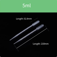 Pipettes Pasteur en plastique jetables, pipettes de transfert graduées, 0,2 ml/0,5 ml/1 ml/5 ml/10 ml