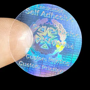 Özel şeffaf Logo kimlik güvenlik ipliği Hologram güvenlik kuponu biletleri bindirme kendinden yapışkanlı holografik folyo baskı