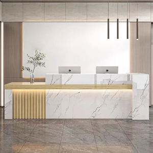 Trắng khách sạn tiếp tân Bàn nhân tạo tiếp tân bàn văn phòng xây dựng thạch anh đá Countertop - Product Image 5