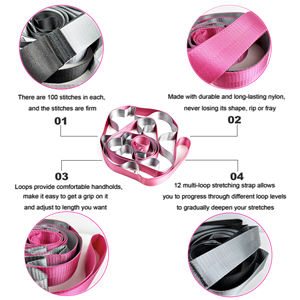 Correa elástica <span class=keywords><strong>de</strong></span> yoga con bucles Gimnasio Cinturones <span class=keywords><strong>de</strong></span> yoga Correa Bandas <span class=keywords><strong>de</strong></span> resistencia Fitness Yoga Danza Bandas <span class=keywords><strong>de</strong></span> ejercicio - Product Image 2