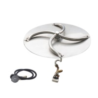 Poêle plate ronde en acier inoxydable de 18 po avec système d'allumage électronique