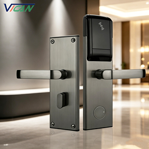 Serrure de porte intelligente RFID pour hôtel OEM, ensemble de poignées de porte sans clé en acier inoxydable pour appartement et bureau, logo personnalisé - Product Image 1