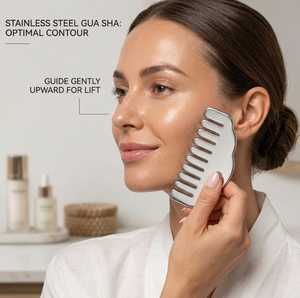 Masseur de cuir chevelu acier inoxydable Gua Sha peigne Mini peigne à cheveux acier inoxydable Guasha pour tête méridien Massage Guasha peigne - Product Image 5