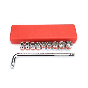STEELTREKS Nouveauté Vente en gros d'usine : Ensemble d'outils 12 pièces, Clé à douille 1/2" avec rallonge en L et douilles à code rouge, en coffret - Product Image 5