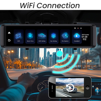 Écran tactile DVR de voiture 4k à double objectif 4g 12 pouces avec navigation GPS Wifi ADAS BSD 4g Live Streaming Fit Max 512g 4g Car Black Box