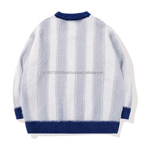 Suéter Casual de Otoño 2026, Diseño New Jersey, Estilo Vintage, Suave, con Rayas y Solapa, para Hombre y Mujer - Product Image 3