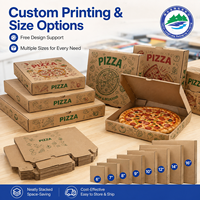 Boîtes rigides en papier kraft brun personnalisées en gros pour pizza, emballages alimentaires compostables biodégradables jetables