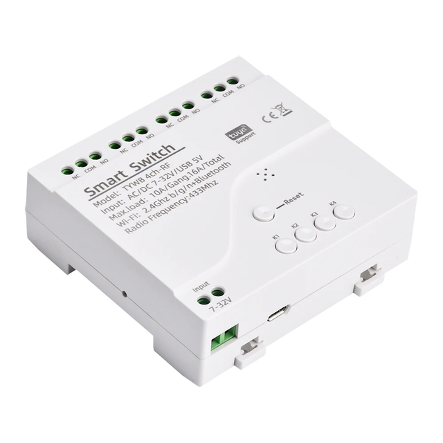 Factory Remote Control Switch Tuya WiFi 4Ch Module Controller 433MHZ APP Voice Control WiFi Relay Switch