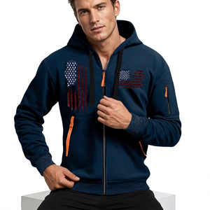 Wholesale Heavyweight 180gsm <b>Full</b> <b>Zip</b> <b>Hoodies</b> Custom Print Logo Unisex Regular Fit Winter Plain Dyed 100% Cotton Fleece Hoodie - Product Image 5