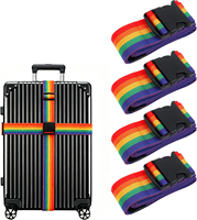 Sangles de bagage arc-en-ciel pour valise, accessoire de voyage, sangle de sac à dos avec boucle en plastique, ceinture de bagage en nylon, sangle d'emballage
