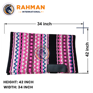 Tapis de selle western professionnel avec rembourrage en gel, doublure en tissu, couche de confort en feutre de laine, protection renforcée en cuir huilé pour chevaux - Product Image 3