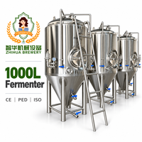 Fermenteur à bière commercial en acier inoxydable de 1000 L pour microbrasserie et production de bière artisanale