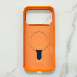 Coque magnétique antichoc fine et robuste avec support anneau métallique rotatif à 360° couleur <span class=keywords><strong>orange</strong></span> pour iPhone 18 17 Pro Max 16 15 14 13 Air - Product Image 2