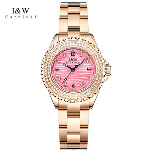 Часы I&W CARNIVAL: Кварцевые, класса люкс, из нержавеющей стали, 30 мм, с указателем даты, для вечеринок, модный браслет, женские - Product Image 1