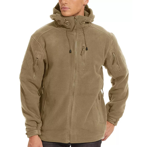 Áo khoác nỉ chiến thuật màu nâu CONMR dành cho nam, quần áo đi bộ đường dài mùa đông, áo khoác leo núi có nhiều túi, kèm huy hiệu - Product Image 3