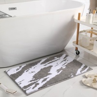 Tapis de bain en microfibre à motif marbre personnalisable, lavable en machine, doux, pour salle de bain et douche, idéal pour se prélasser au soleil