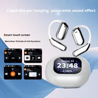 Écouteurs sportifs sans fil à oreille ouverte avec écran couleur LCD, traduction IA intelligente, chipset Jerry et commande vocale