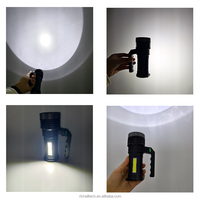 Lampes de poche et torches tactiques rechargeables étanches 1000 lumens à zoom, puissantes, pour camping, chasse, EDC, 10 LED COB