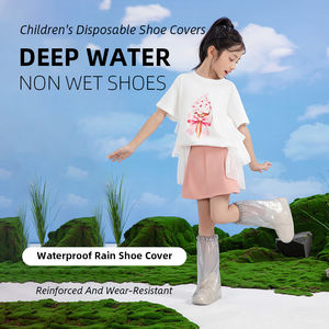 Elastische Pe Overboots Anti-Slip Kinderen Plastic Lange Slofjes Antislip Schoenovertrekken - Product Image 2