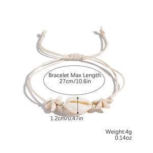 <b>Boho</b> Chic Handmade Ocean-inspired Natural Shell Star-shape Adjustable Wristband Beaded <b>Bracelet</b> for Summer Ethnic Jewelry Gift - Product Image 5