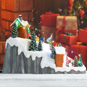 33 cm LED Musikalisches Weihnachtsdorf mit Bewegung, <span class=keywords><strong>8</strong></span> Weihnachtslieder, Plastik-Weihnachtsdekoration - Product Image 4