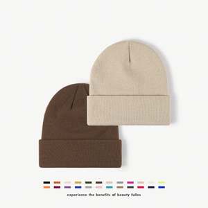 Gorro de Invierno de Color Puro, Venta al por Mayor de Fábrica, Fabricante de Gorros de Punto Acrílico con Logotipo Personalizado - Product Image 5