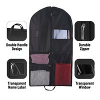 Bolsa para Ropa con 3 Bolsillos Delanteros, Etiqueta para Nombre, Refuerzo de 8cm, Doble Asa, Impermeable, Antipolvo, Apta para Abrigos de Piel, Chaquetas, Vestidos, Guardarropa y Costura
