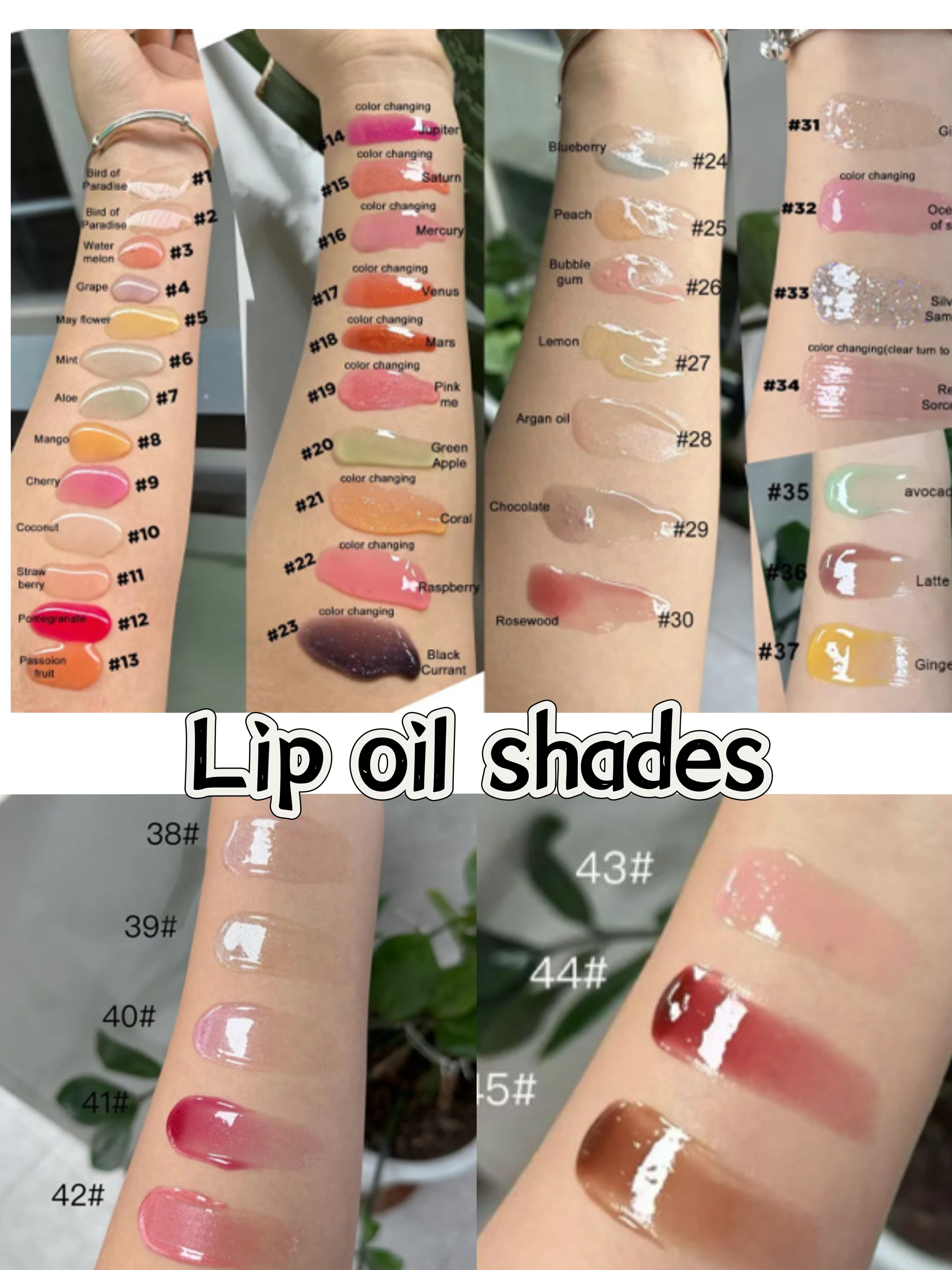 aceite labial que cambia de color