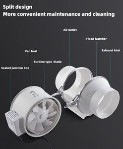 Ventilateur centrifuge industriel en ligne de 8 pouces, léger, 110/220V, ventes chaudes, Biote - Product Image 4