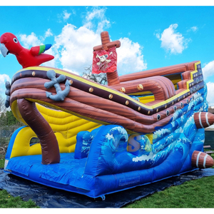 Tobogán seco comercial de nuevo diseño, Tobogán inflable en forma de barco pirata, tobogán inflable grande para patio trasero para niños y adultos - Product Image 3
