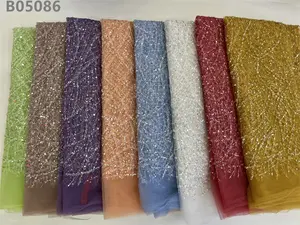 Bridal Fabric Luxury Embroidery Beads Sequins Lace Siss Lace Fabric for Party Wear