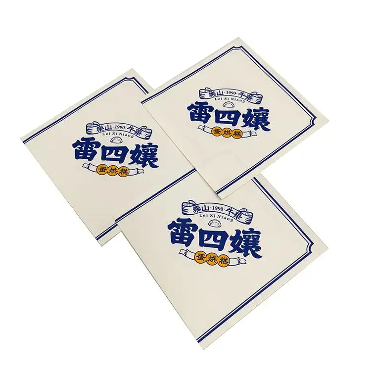 Aangepast Logo Vetvrij Waspapier Food Grade Voor Bakkerij Sushi Cake Mochi Papier Verpakking Papier