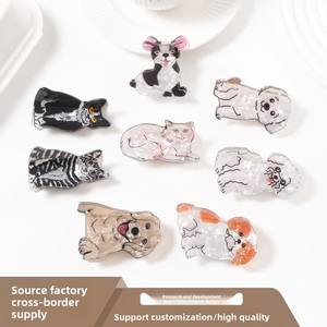 Gurex Mignon Pet Collection <span class=keywords><strong>Chat</strong></span> Chien Animal Requin Pinces À Cheveux Style Européen Américain Acrylique Enfants Cheveux Accessoires 5.4cm Partie Utilisation - Product Image 3
