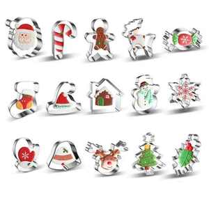 Noel kurabiye kalıbı paslanmaz çelik kesim şeker bisküvi kalıp pişirme araçları - Product Image 5