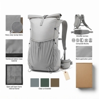 Sac à dos léger et géométrique à enroulement, en tissu Ripstop, imperméable, ultraléger, pour la randonnée, le trekking et les voyages