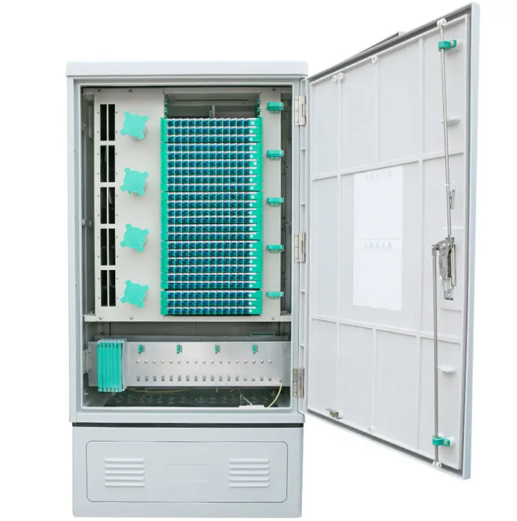 Hotsale 288 Core Outdoor Optical Fiber Ftth Box Telecommunication Network Cabinet Floor Type