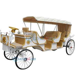 Carruajes de Boda Blancos de 6 Plazas para Entretenimiento y Ocio en Colores Personalizados, Carruaje Turístico sin Caballos para Recorridos Panorámicos - Product Image 1