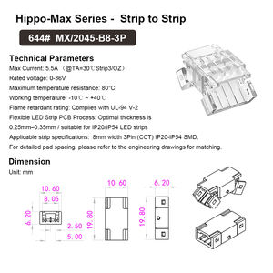IP20 IP54 IP65 3pin светодиодные полосы световые разъемы para tiras светодиодные разъемы для 3Pin 8 мм настраиваемые белые светодиодные ленты - Product Image 6