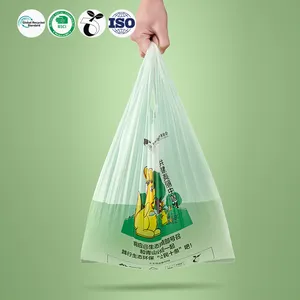 निर्माता कस्टम खरीदारी बैग पारदर्शी रोल थोक बायोडिग्रेडेबल टी शर्ट शॉपिंग प्लास्टिक पैकेज कार्टन प्ला