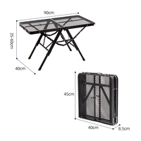 HOMFUL Vente en gros Table élévatrice portable en treillis métallique pour l'extérieur Table de camping pliante