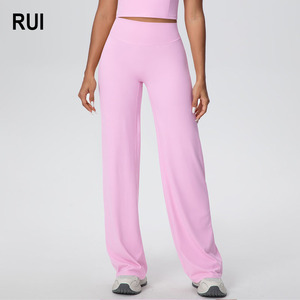 Pantalones de yoga RUIQUWIN para mujer, efecto segunda piel, cintura alta, levanta glúteos, pierna acampanada, ajuste holgado, para gimnasio y entrenamiento - Product Image 1