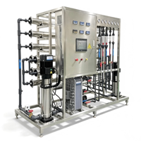Système de traitement de l'eau industriel EDI 3000 l/h avec pompe, osmose inverse et contrôle PLC pour la dessalement d'eau saumâtre/pure et d'eau de mer