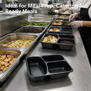 Food Grade BPA Free 3 Compartment PP Food Tray Heat Sealable Film Ready Meal <b>Container</b> Custom Logo - Product Image 4