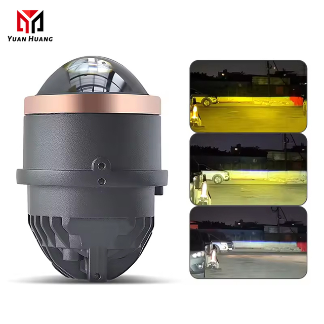 Auto Fog  Light Laser Lens Led Light Bulb Tri-Color 3.0 Inch Projector Headlight Driving Lights